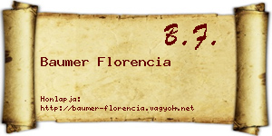 Baumer Florencia névjegykártya